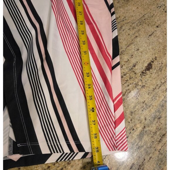 New! New York & Company Dress Pink Black Women's M Chevron Sleeveless Sheath NWT - Picture 4 of 15